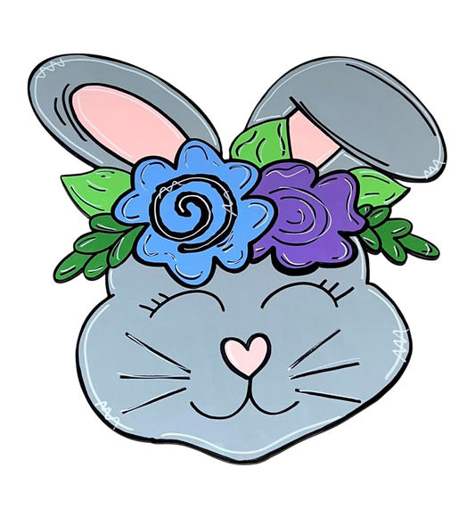 Hand-painted easter bunny door hanger