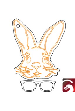 Modern bunny face with glasses