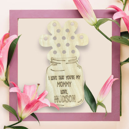 Mother's Day flower jar - personalized with child's name