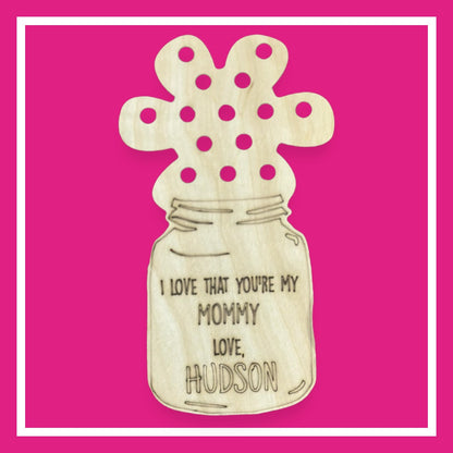 Mother's Day flower jar - personalized with child's name