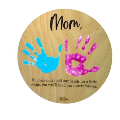 Round Mothers Day handprint sign