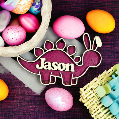 Dino Bunny Easter Basket Tag