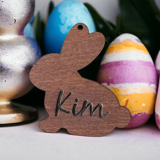 Chocolate Bunny Personalized Easter Basket Tags