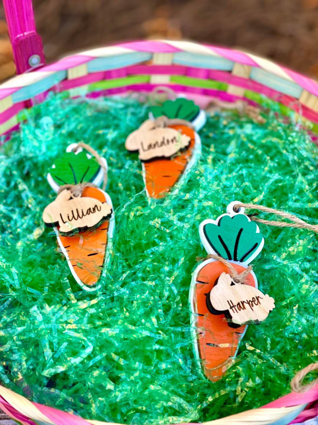 Carrot Easter Basket Bag Tag