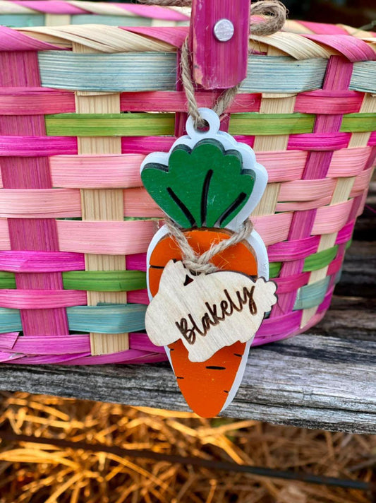 Carrot Easter Basket Bag Tag