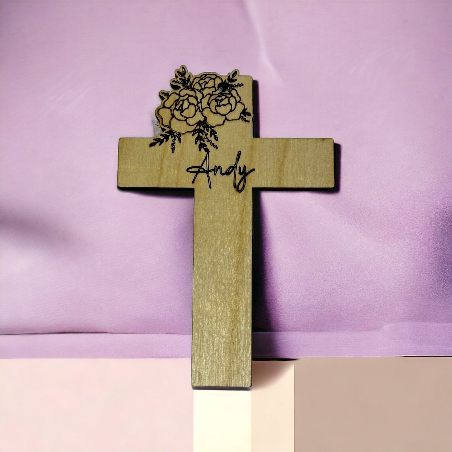 Floral cross - Easter Baskets Bag Tag