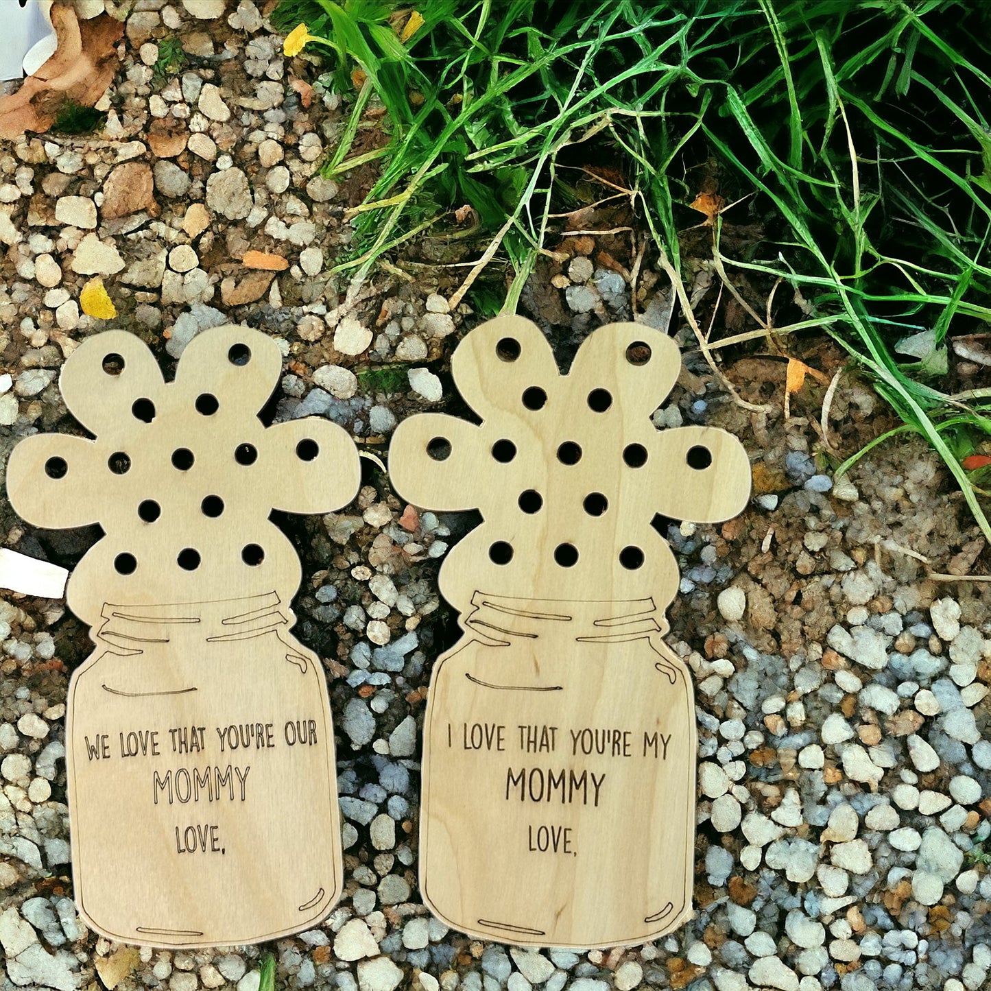Mother's Day Gift, Mason Jar Flower Holder, Wooden Craft for Kids