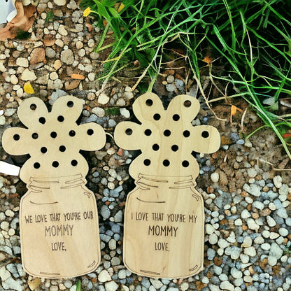 Mother's Day Gift, Mason Jar Flower Holder, Wooden Craft for Kids