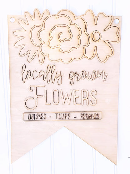 Locally Grown Flowers Wall Sign
