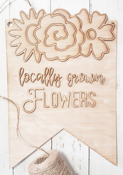 Locally Grown Flowers Wall Sign