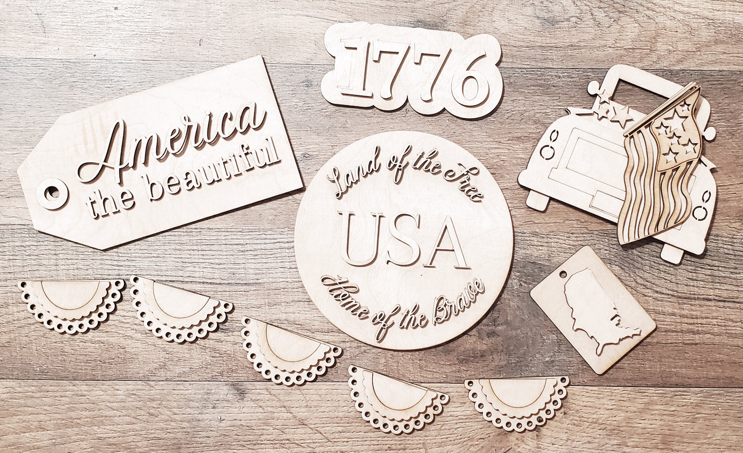 DIY- America Patriotic Tier Tray Set