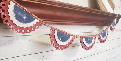 Patriotic red white & blue bunting banner