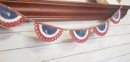 Patriotic red white & blue bunting banner