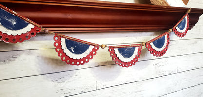 Patriotic red white & blue bunting banner