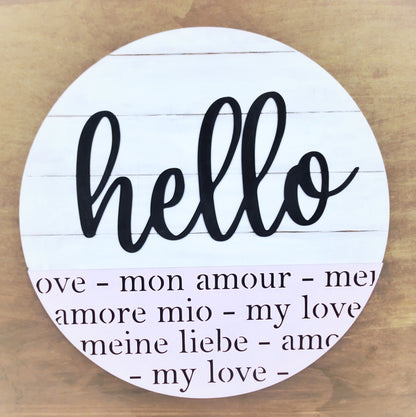 Hello My Love Door Hanger