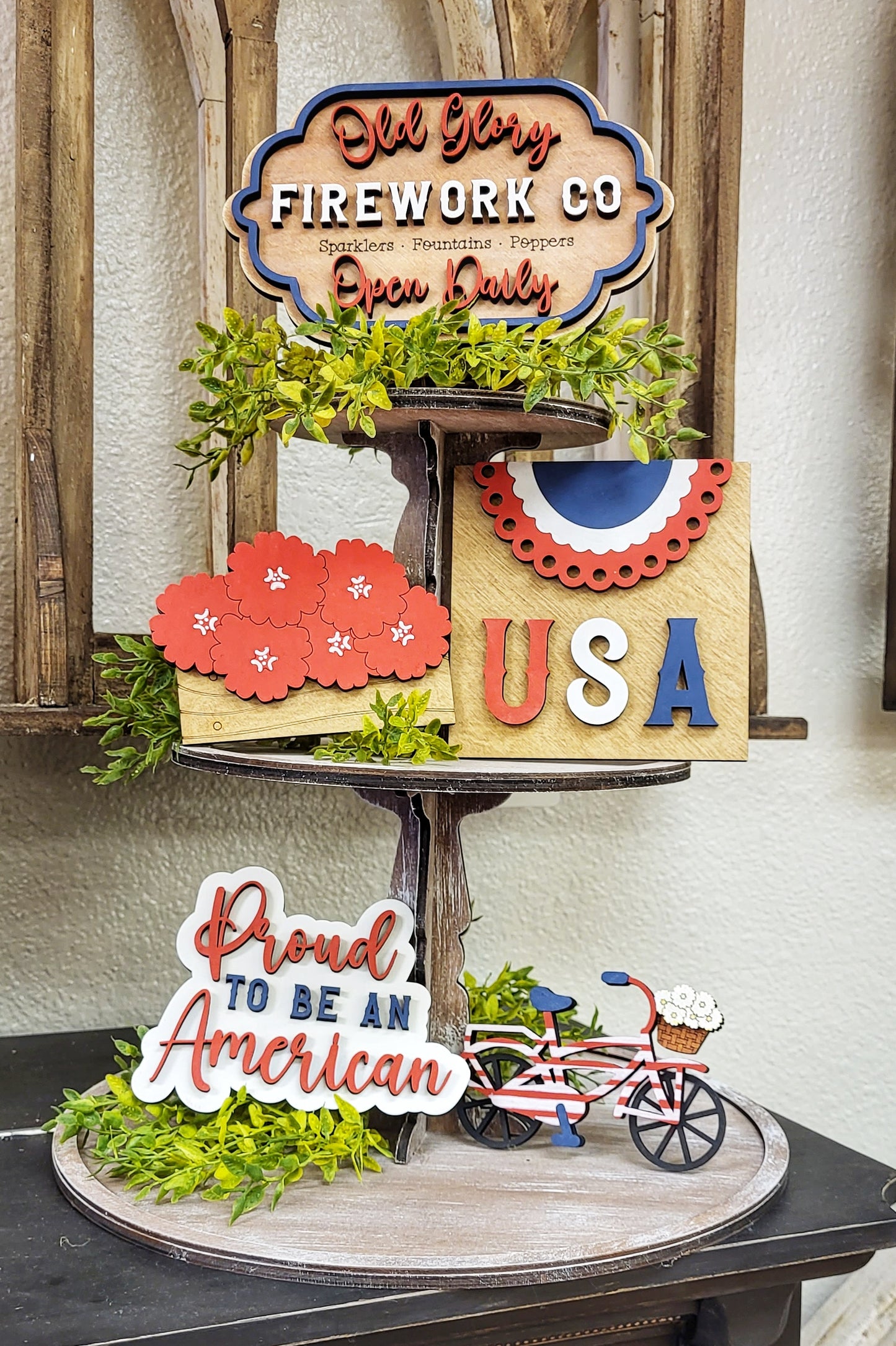 Patriotic Tiered Tray