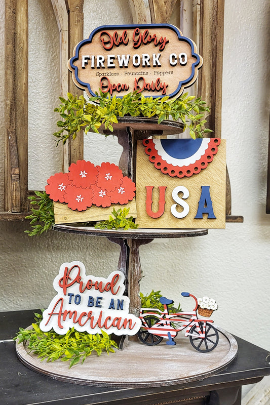 Patriotic Tiered Tray