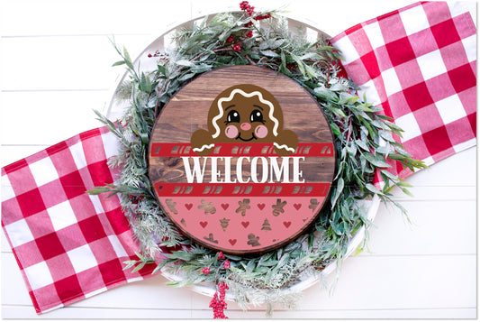 DIY door hanger welcome gingerbread