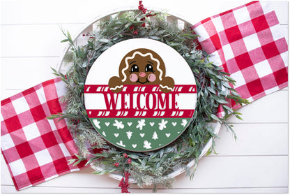 DIY door hanger welcome gingerbread