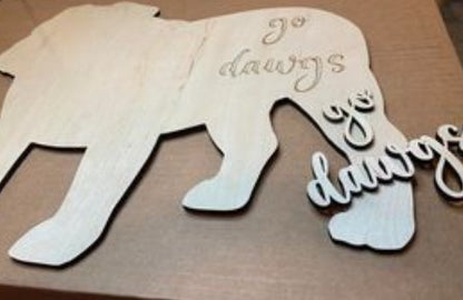 Bulldog Go Dawgs door hanger DIY