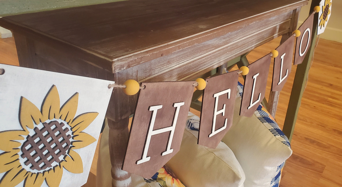 Hello Sunflower Banner