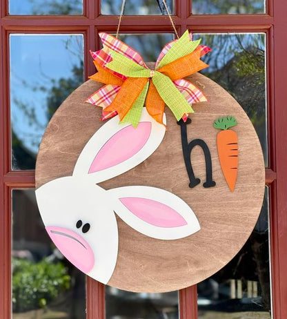 Bunny "HI" door hanger DIY
