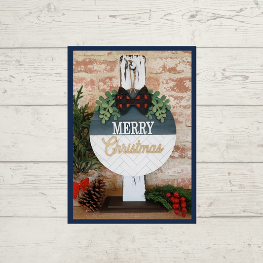 Merry Christmas Herringbone Sign