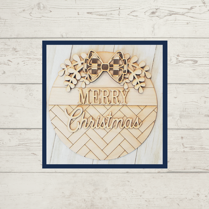 Merry Christmas Herringbone Sign