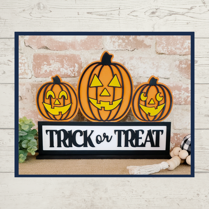 Julie Did It Trick Treat Happy Harvest Reversible Shelf Sitter