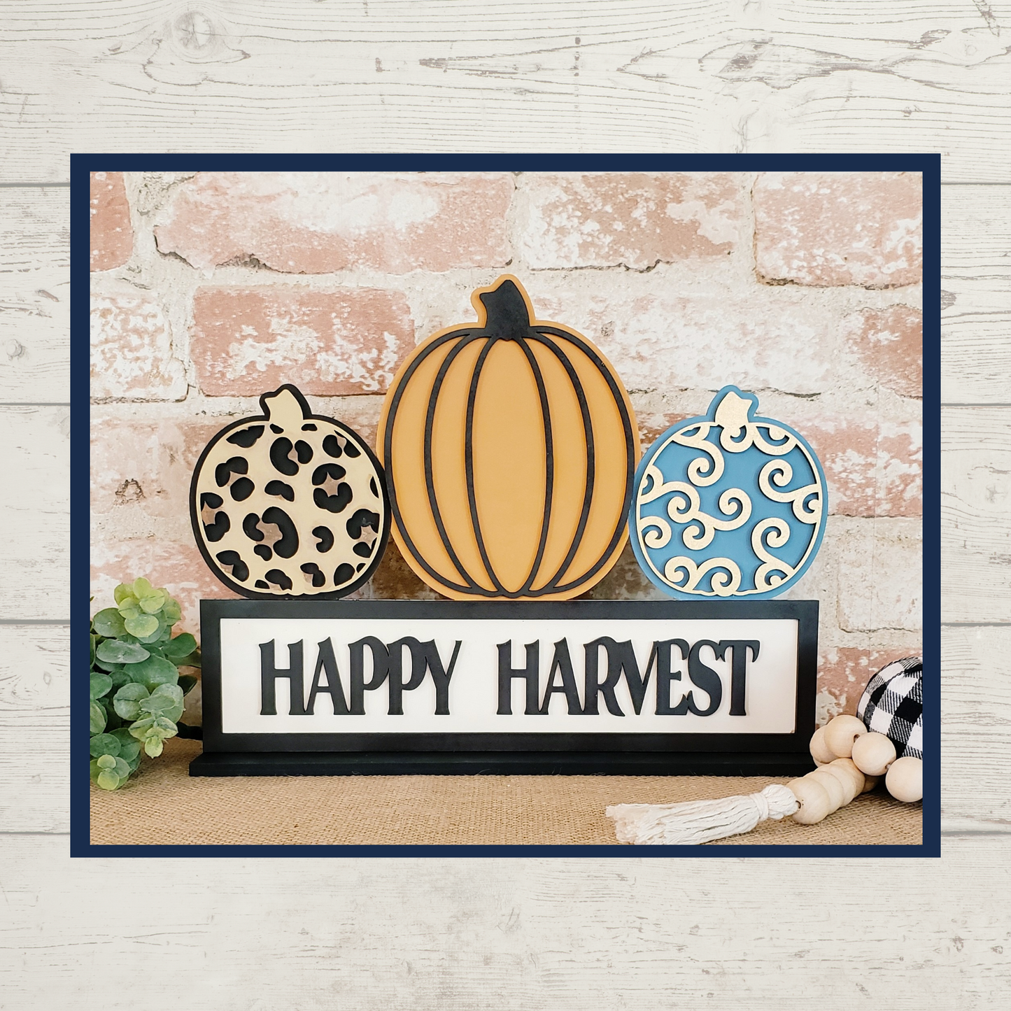 Julie Did It Trick Treat Happy Harvest Reversible Shelf Sitter