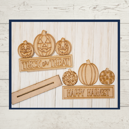 Julie Did It Trick Treat Happy Harvest Reversible Shelf Sitter