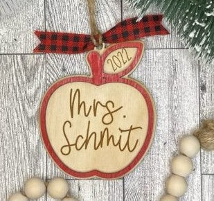 Teacher Apple Ornament