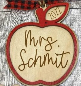 Teacher Apple Ornament