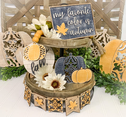 Ornate Fall Tier Tray
