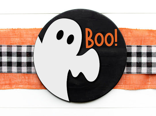 DIY Boo ghost door hanger